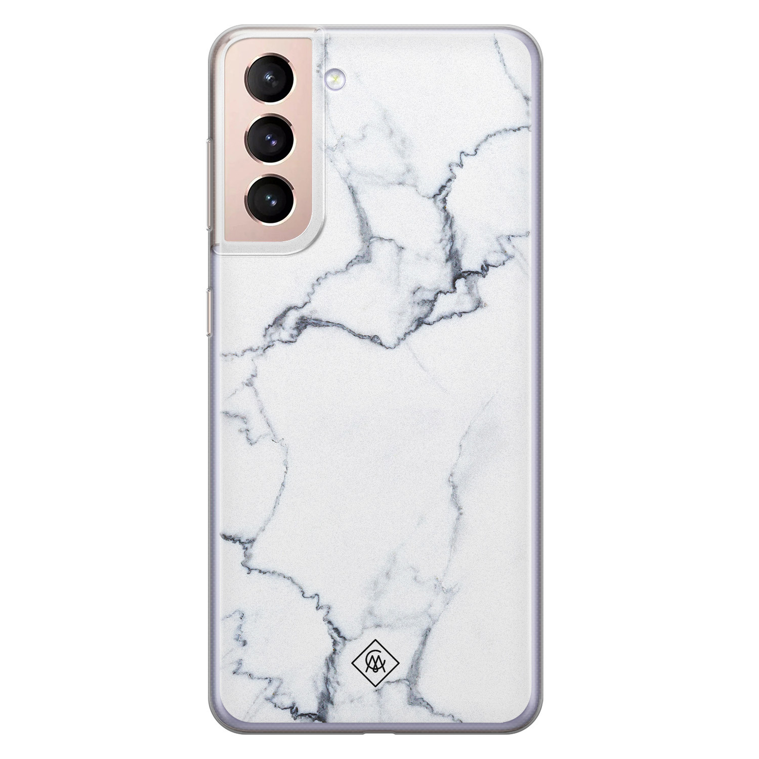 Samsung Galaxy S21 Plus siliconen hoesje Marmer grijs