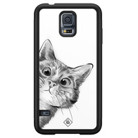 Casimoda Samsung Galaxy S5 hoesje - Peekaboo kat