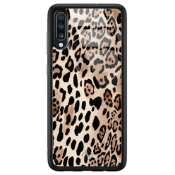 Casimoda Samsung Galaxy A50 glazen hardcase - Golden wildcat