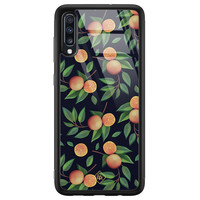 Casimoda Samsung Galaxy A50 glazen hardcase - Orange lemonade