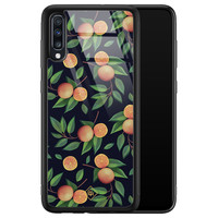 Casimoda Samsung Galaxy A50 glazen hardcase - Orange lemonade