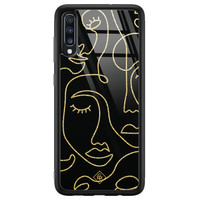 Casimoda Samsung Galaxy A50 glazen hardcase - Abstract faces