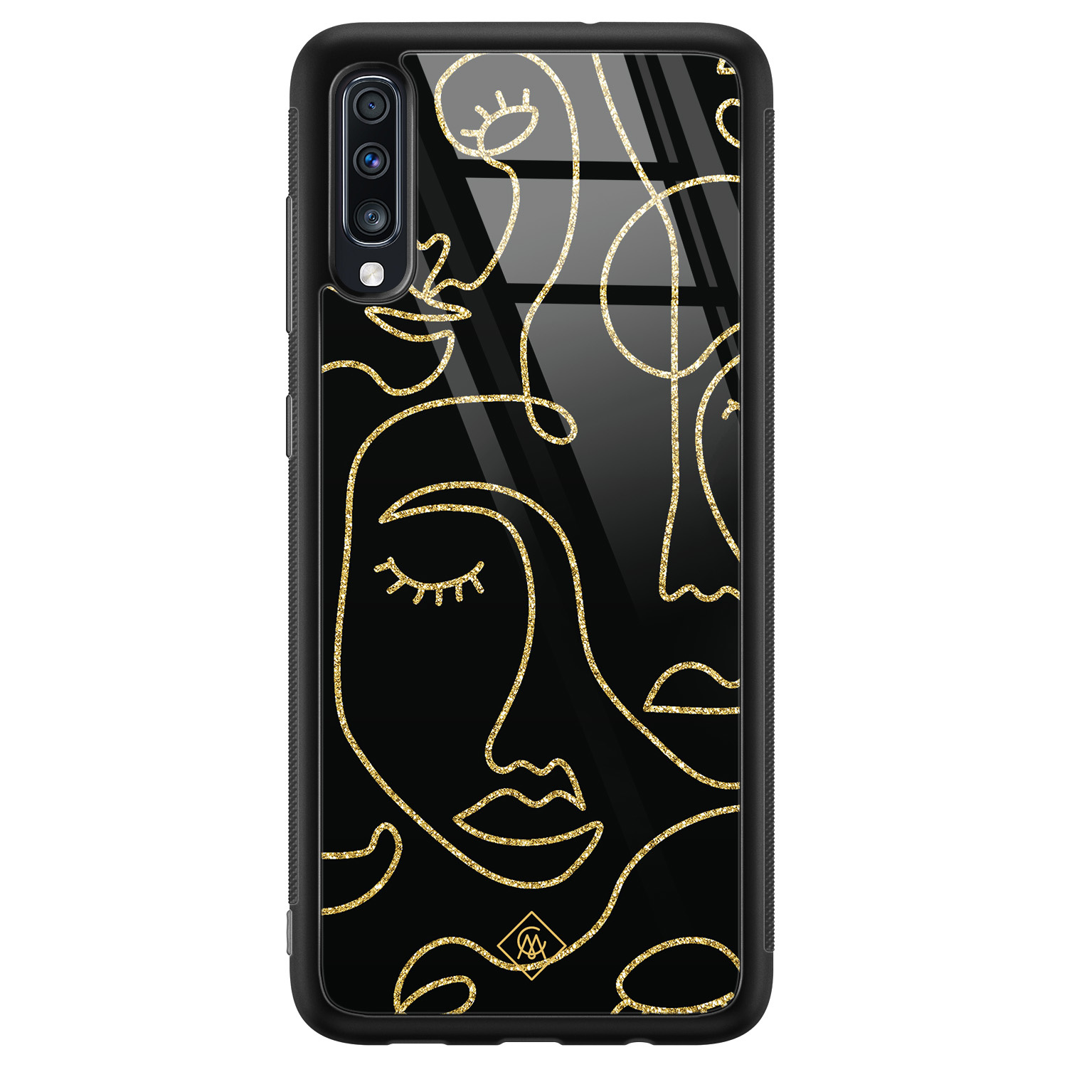 Samsung Galaxy A50 glazen hardcase Abstract faces