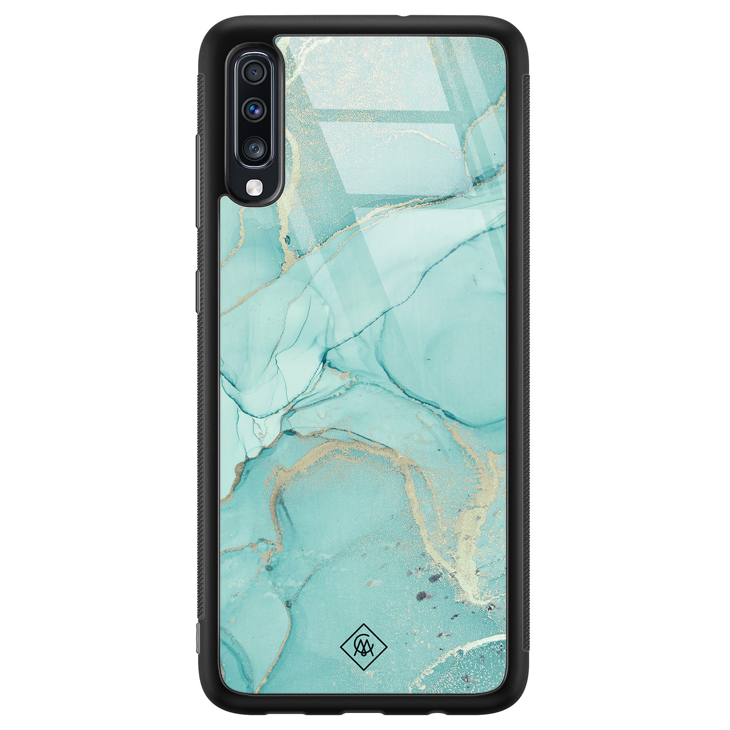 Samsung Galaxy A50 glazen hardcase Touch of mint