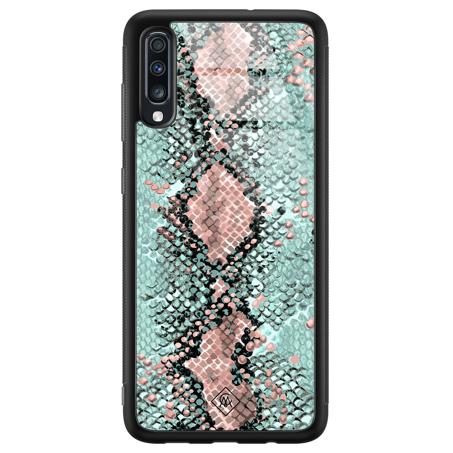 Samsung Galaxy A50 glazen hardcase Baby snake