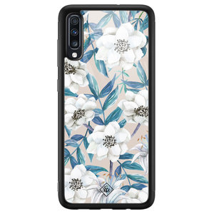 Casimoda Samsung Galaxy A50 glazen hardcase - Touch of flowers