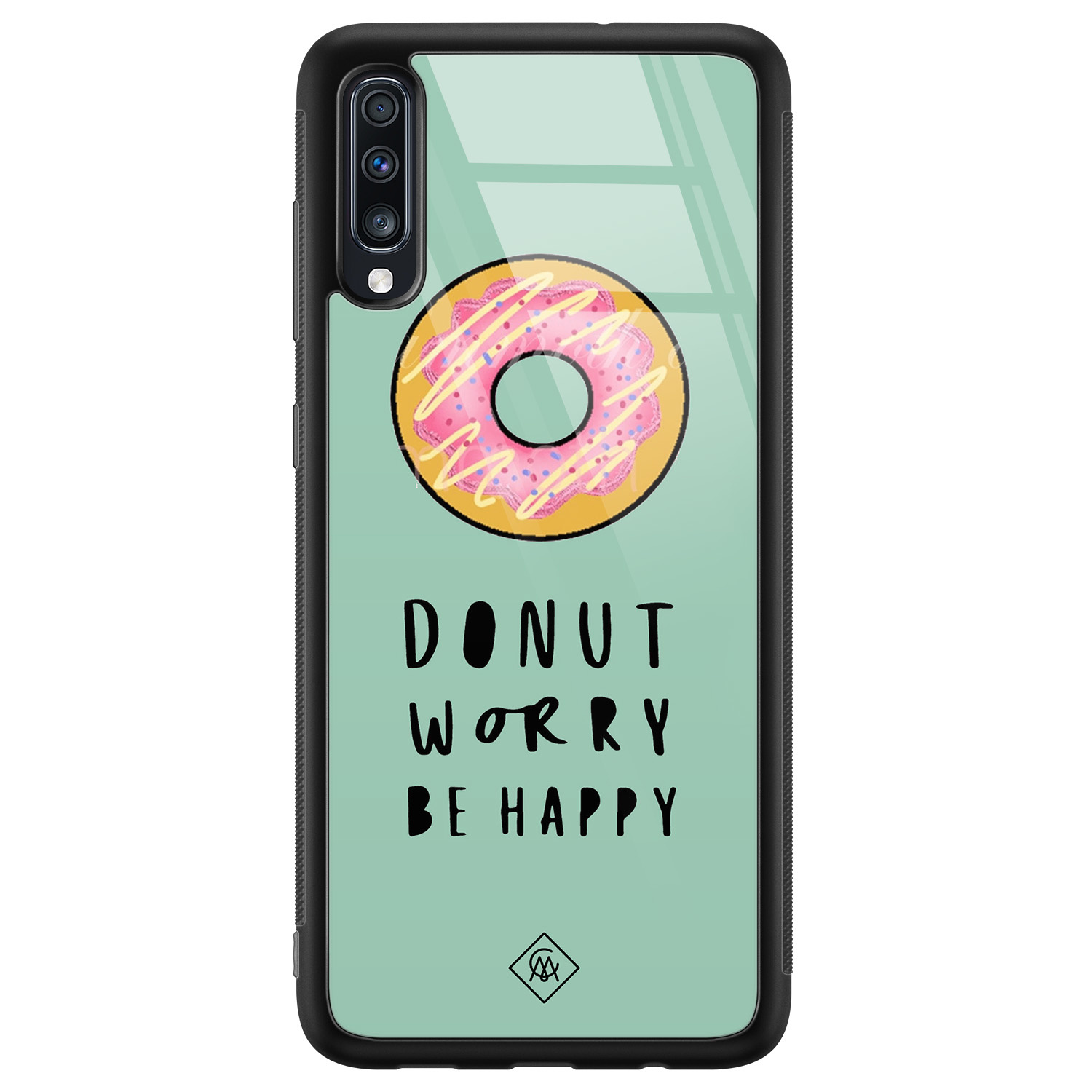 Samsung Galaxy A50 glazen hardcase Donut worry