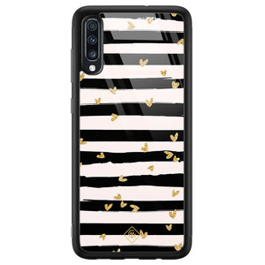 Casimoda Samsung Galaxy A50 glazen hardcase - Hart streepjes
