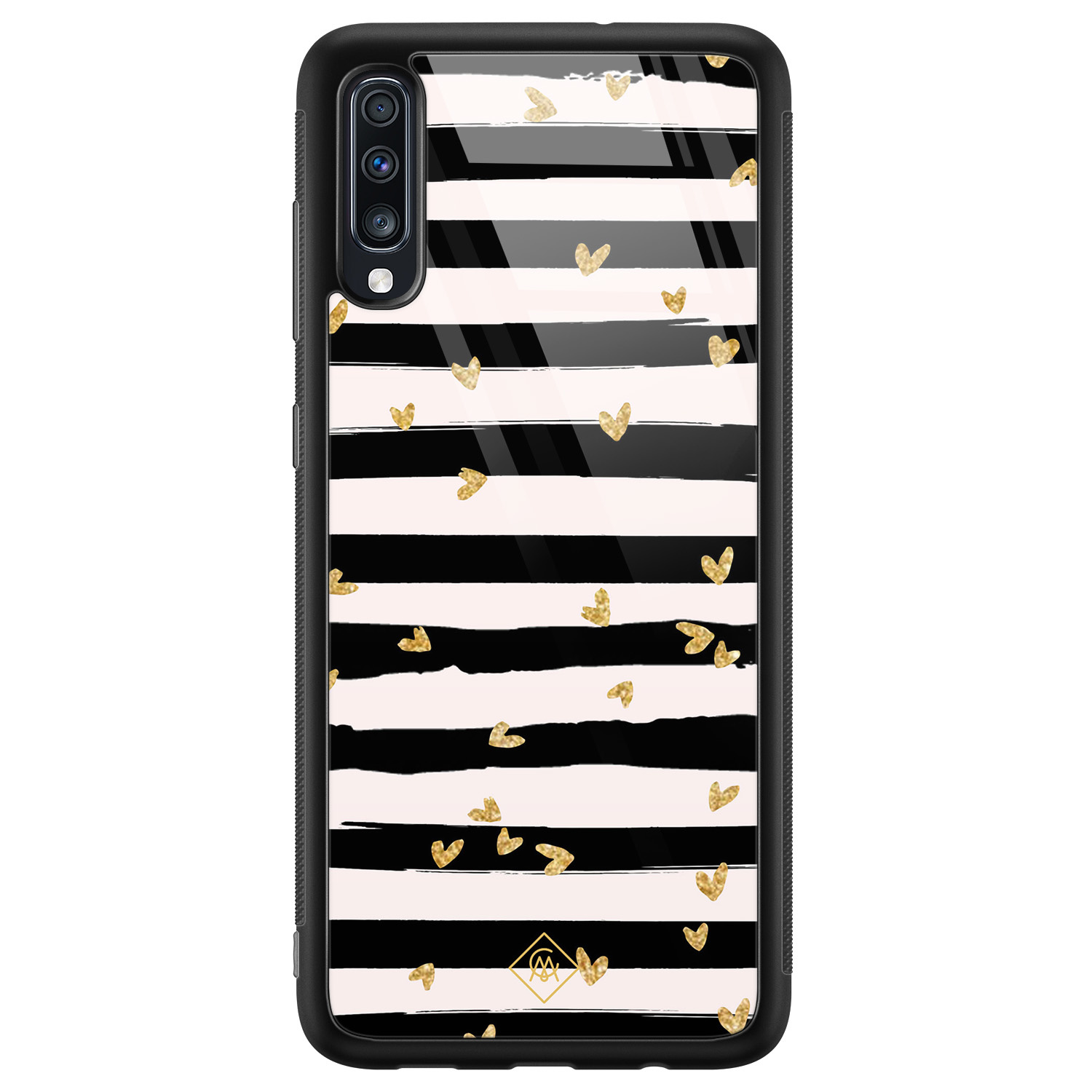 Samsung Galaxy A50 glazen hardcase Hart streepjes