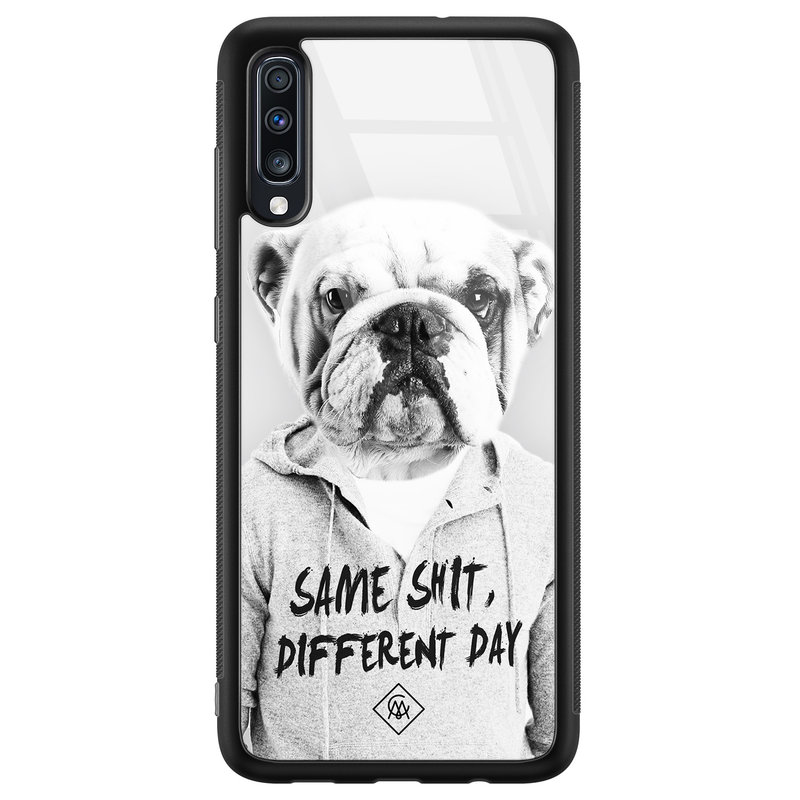 Casimoda Samsung Galaxy A50 glazen hardcase - Bulldog