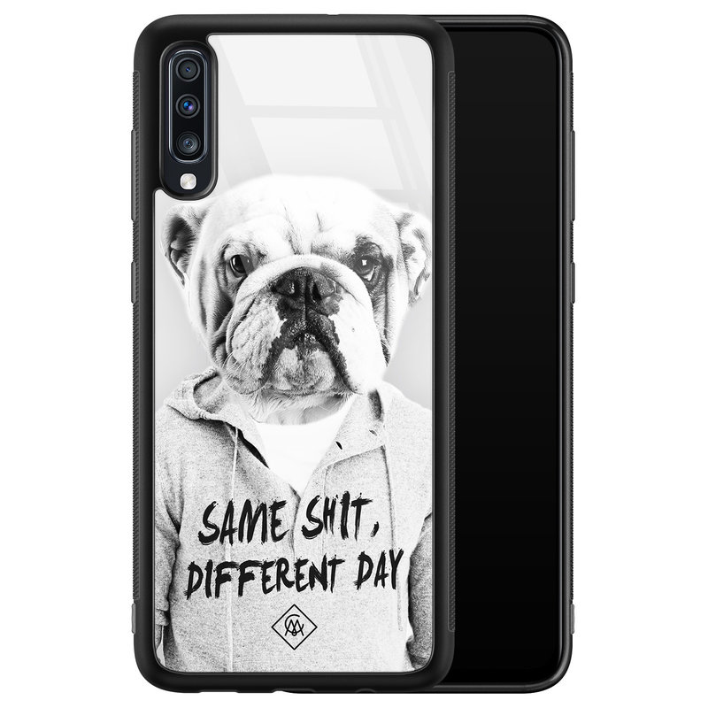 Casimoda Samsung Galaxy A50 glazen hardcase - Bulldog