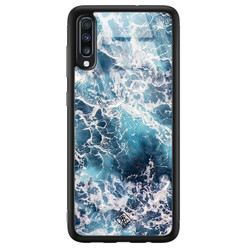 Casimoda Samsung Galaxy A50 glazen hardcase - Oceaan