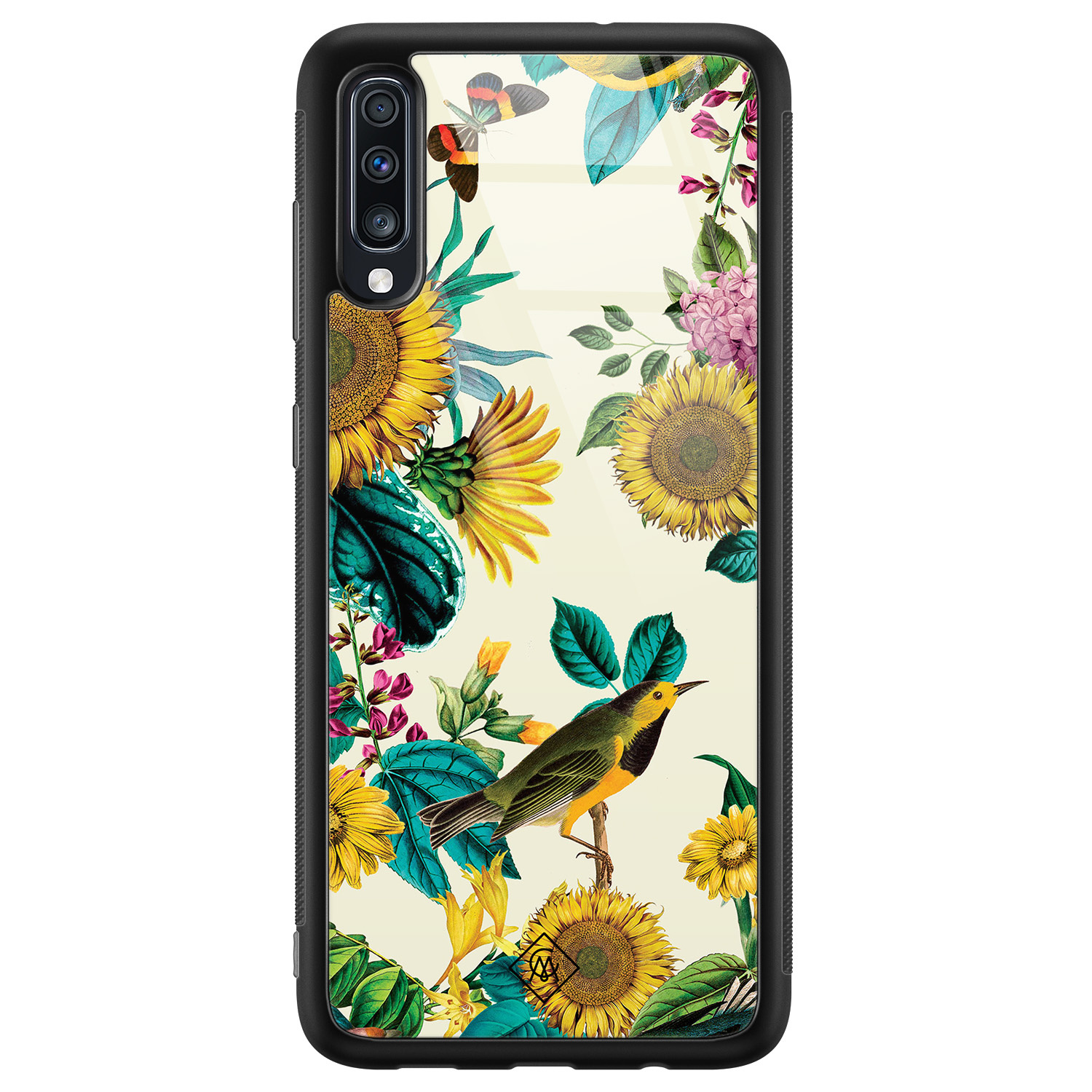 Samsung Galaxy A50 glazen hardcase Sunflowers