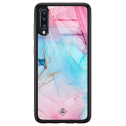 Casimoda Samsung Galaxy A50 glazen hardcase - Marble colorbomb