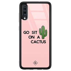 Casimoda Samsung Galaxy A50 glazen hardcase - Go sit on a cactus