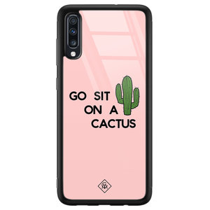 Casimoda Samsung Galaxy A50 glazen hardcase - Go sit on a cactus