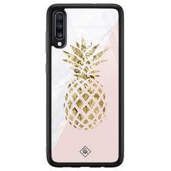 Casimoda Samsung Galaxy A50 glazen hardcase - Ananas