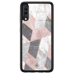 Casimoda Samsung Galaxy A50 glazen hardcase - Stone grid