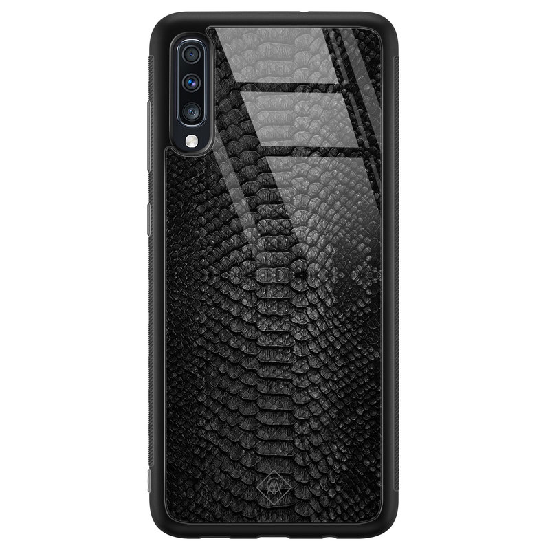 Casimoda Samsung Galaxy A50 glazen hardcase - Black snake