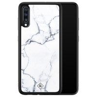 Casimoda Samsung Galaxy A50 glazen hardcase - Marmer grijs