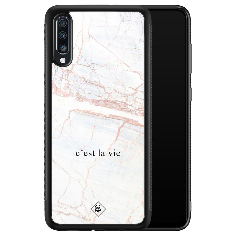 Casimoda Samsung Galaxy A50 glazen hardcase - C'est la vie