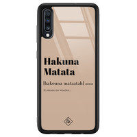 Casimoda Samsung Galaxy A50 glazen hardcase - Hakuna Matata