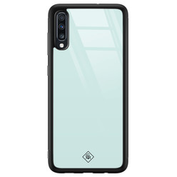 Casimoda Samsung Galaxy A50 glazen hardcase - Pastel blauw