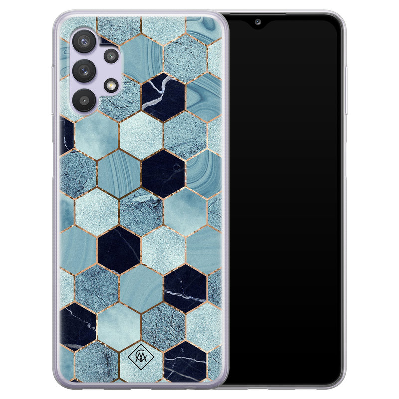 Casimoda Samsung Galaxy A32 5G siliconen hoesje - Blue cubes