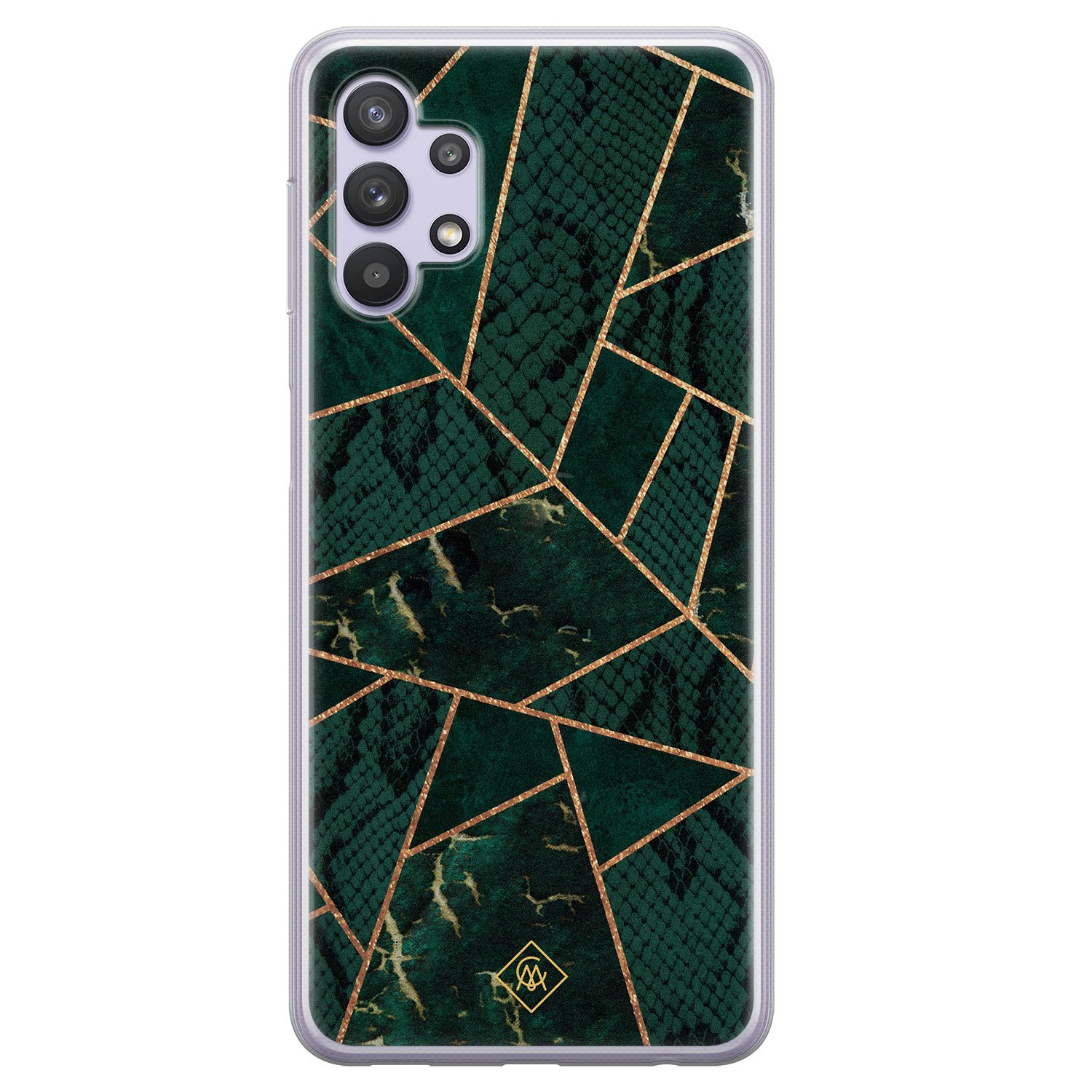 Samsung Galaxy A32 5G siliconen hoesje - Abstract groen