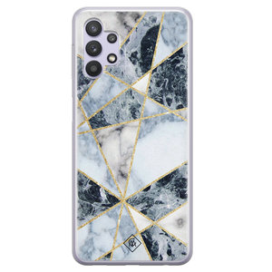 Casimoda Samsung Galaxy A32 5G siliconen hoesje - Marmer blauw