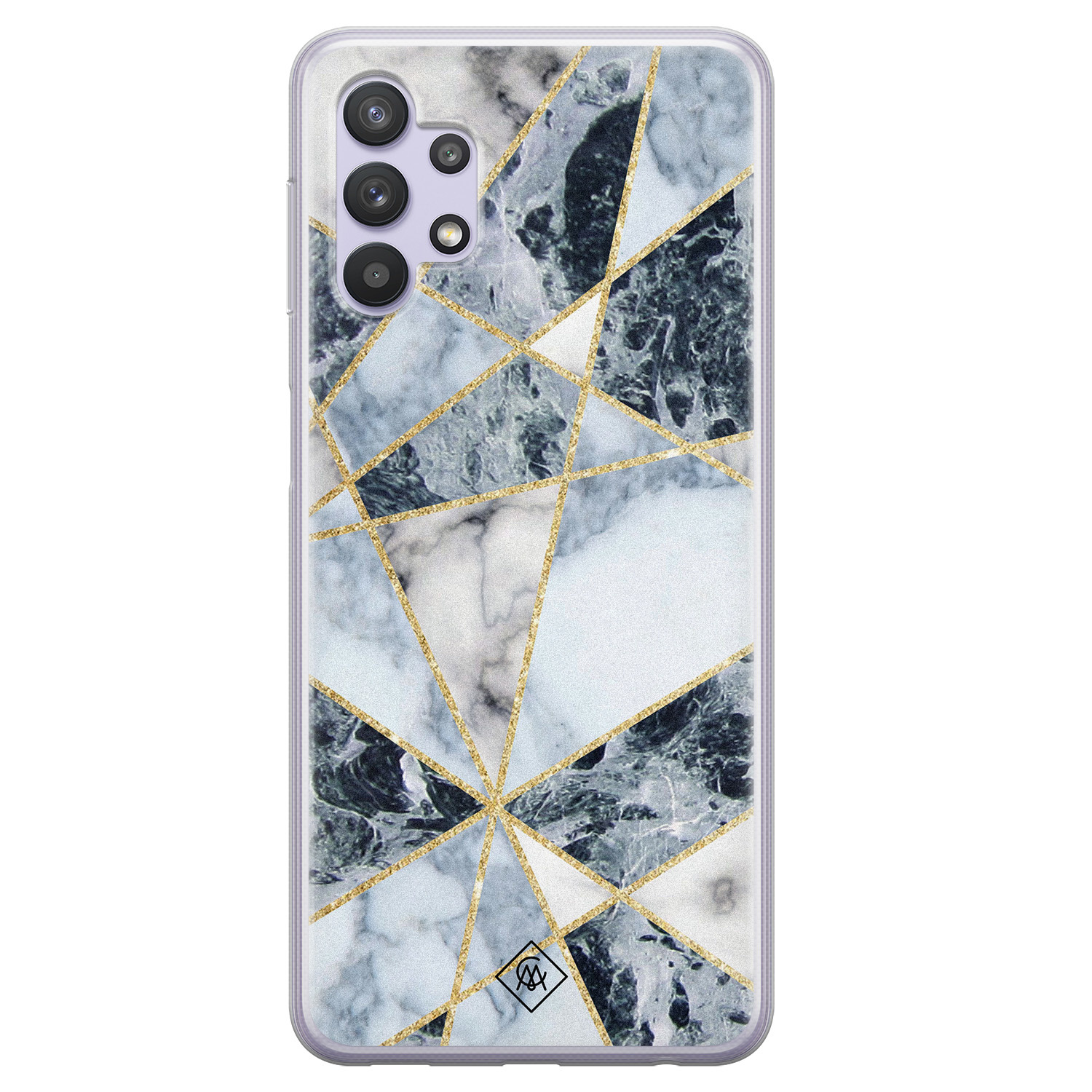 Samsung Galaxy A32 5G siliconen hoesje Marmer blauw