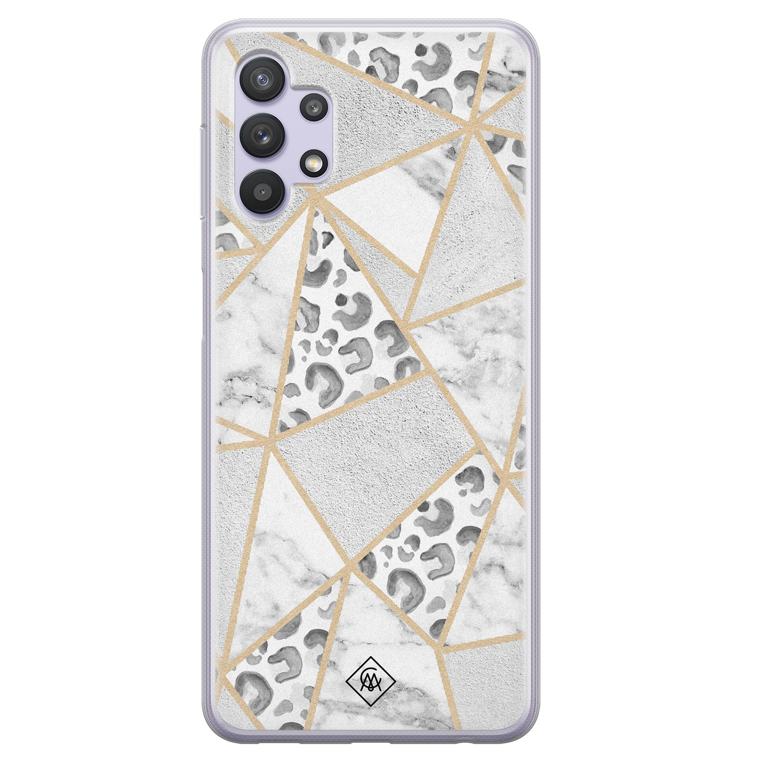 Samsung Galaxy A32 5G siliconen hoesje Stone leopard print