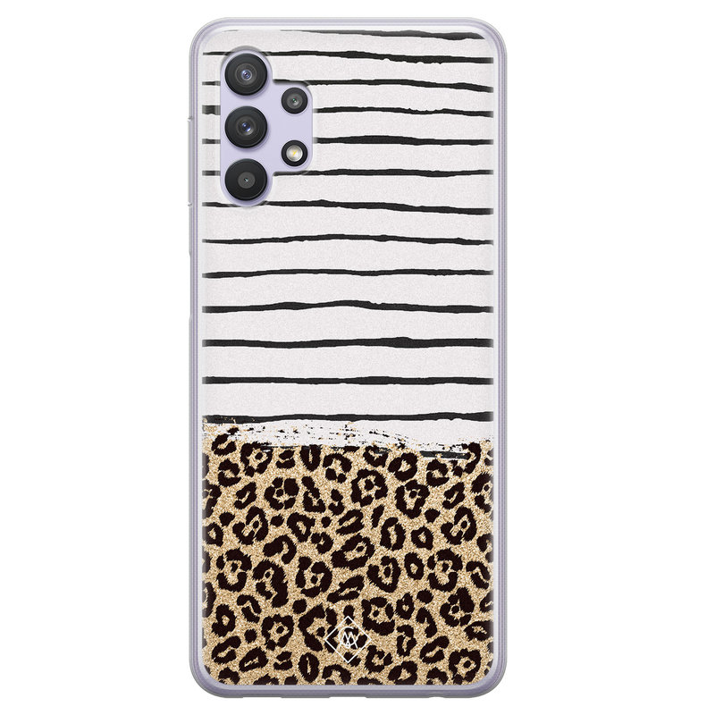 Casimoda Samsung Galaxy A32 5G siliconen hoesje - Leopard lines