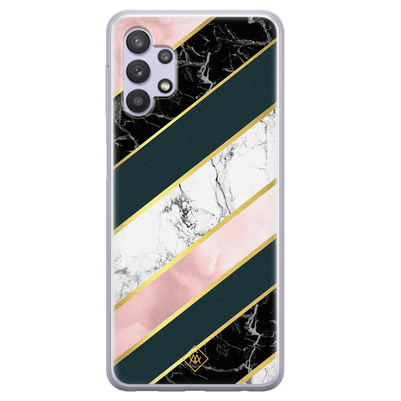 Casimoda Samsung Galaxy A32 5G siliconen hoesje - Marble stripes