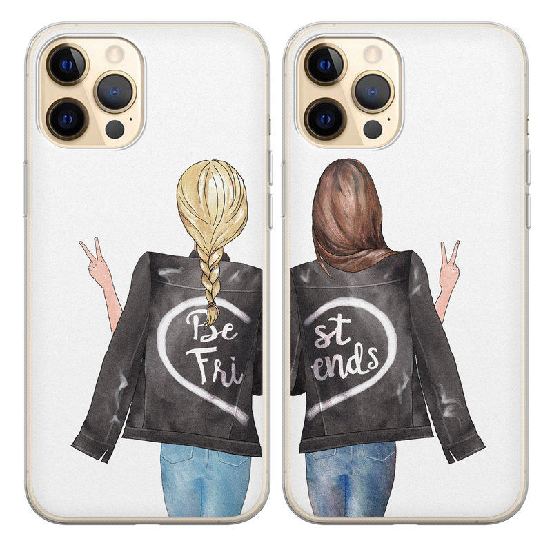 Casimoda Best friends siliconen hoesjes - BFF leren jasjes