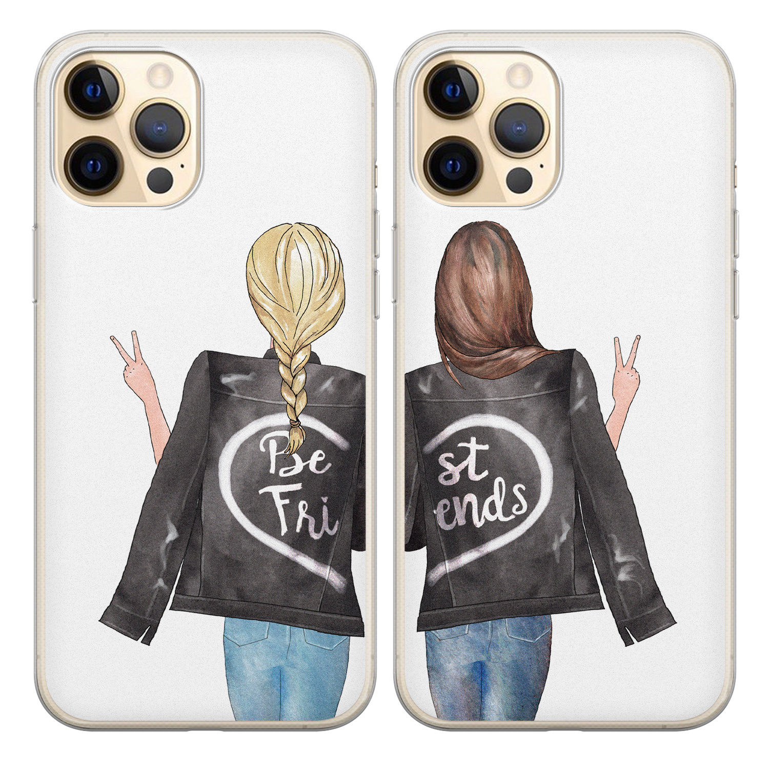 Best friends siliconen hoesjes BFF leren jasjes