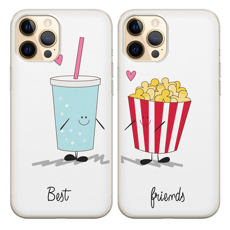 Casimoda Siliconen best friends hoesjes - Frisdrank & popcorn