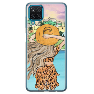 Casimoda Samsung Galaxy A12 siliconen hoesje - Sunset girl