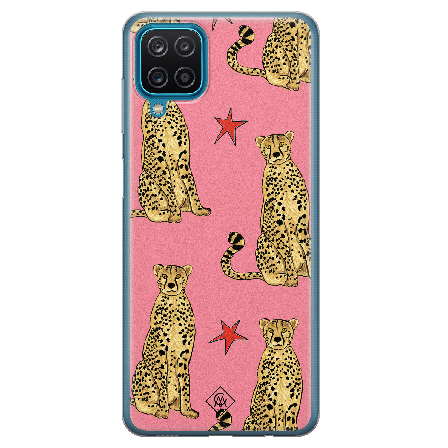 Samsung Galaxy A12 siliconen hoesje - The pink leopard