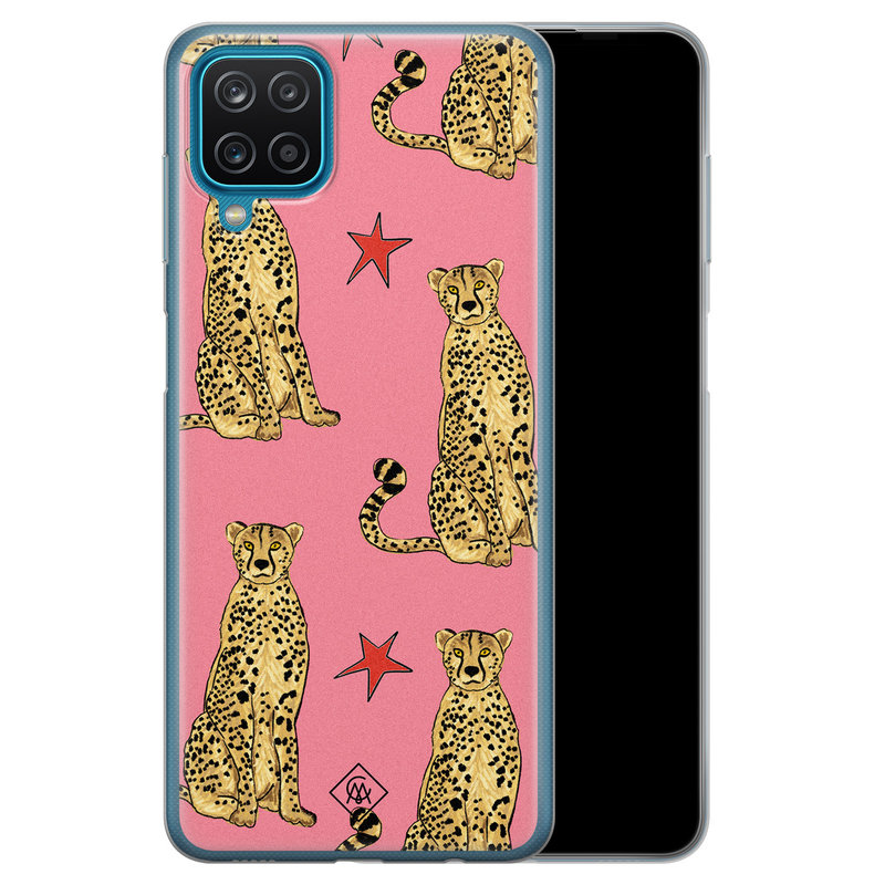Casimoda Samsung Galaxy A12 siliconen hoesje - The pink leopard