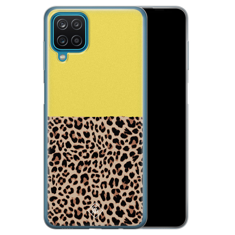 Casimoda Samsung Galaxy A12 siliconen hoesje - Luipaard geel
