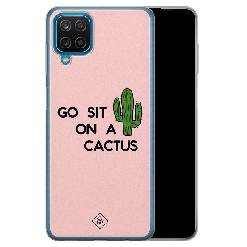 Casimoda Samsung Galaxy A12 siliconen hoesje - Go sit on a cactus