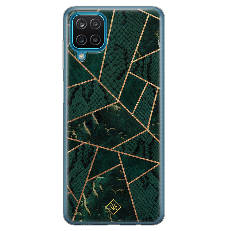 Casimoda Samsung Galaxy A12 siliconen hoesje - Abstract groen