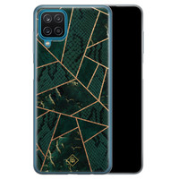 Casimoda Samsung Galaxy A12 siliconen hoesje - Abstract groen