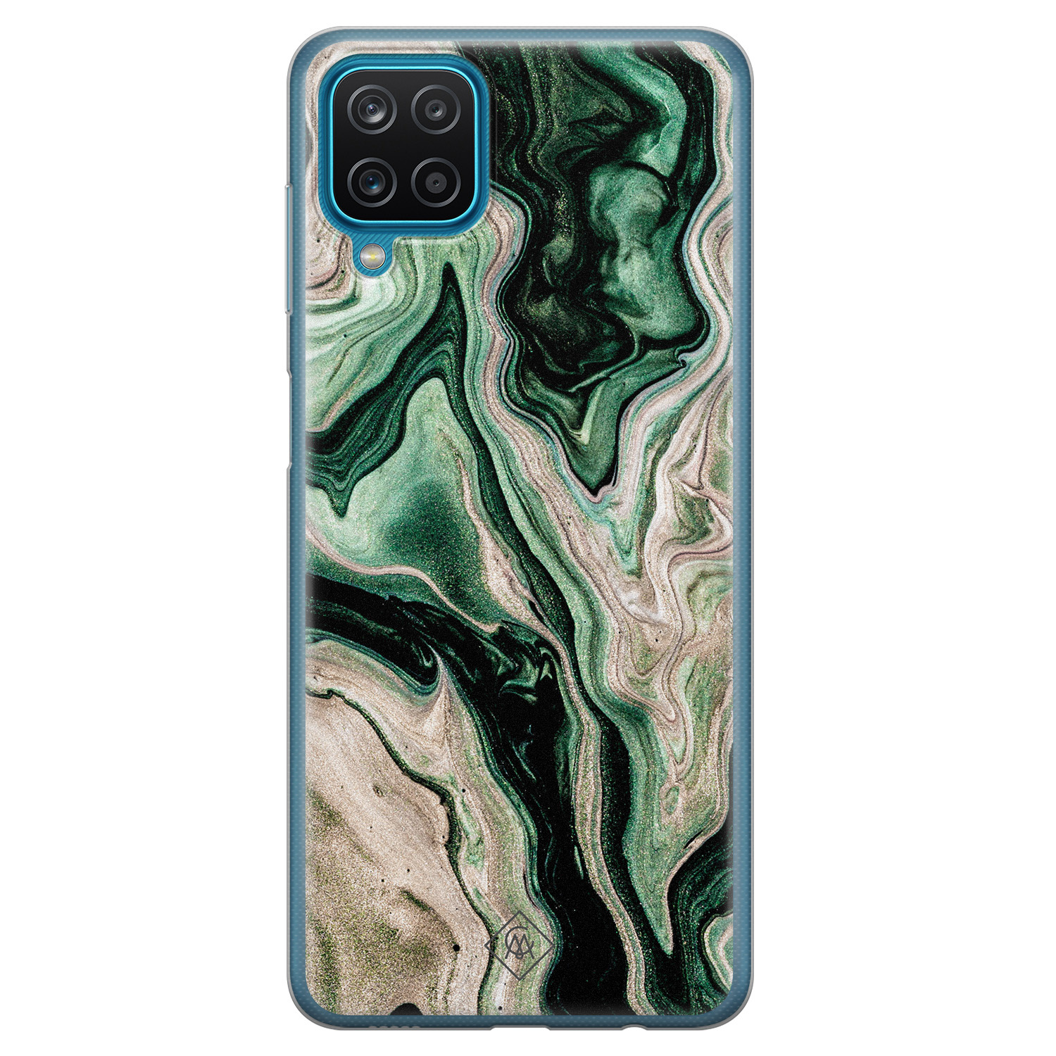 Samsung Galaxy A12 siliconen hoesje - Green waves