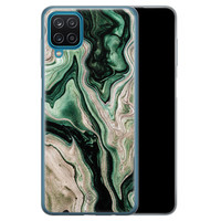 Casimoda Samsung Galaxy A12 siliconen hoesje - Green waves