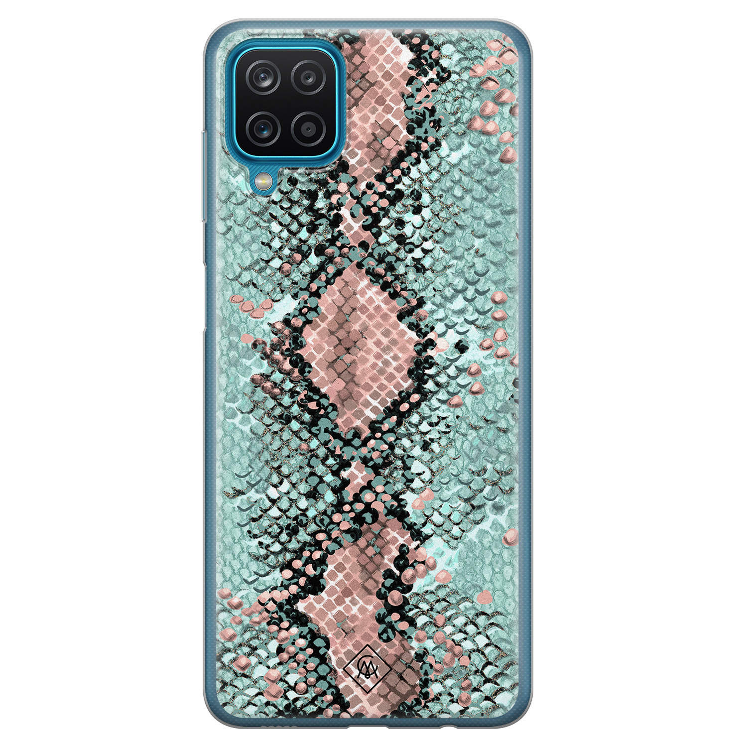 Samsung Galaxy A12 siliconen hoesje Snake pastel