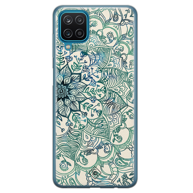 Casimoda Samsung Galaxy A12 siliconen hoesje - Mandala blauw