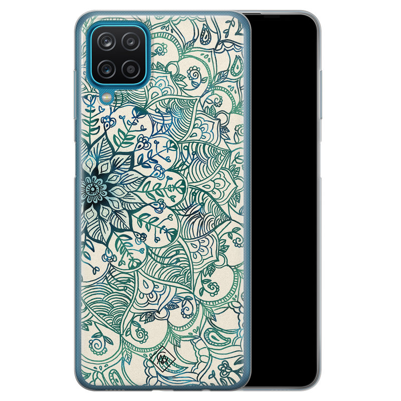 Casimoda Samsung Galaxy A12 siliconen hoesje - Mandala blauw