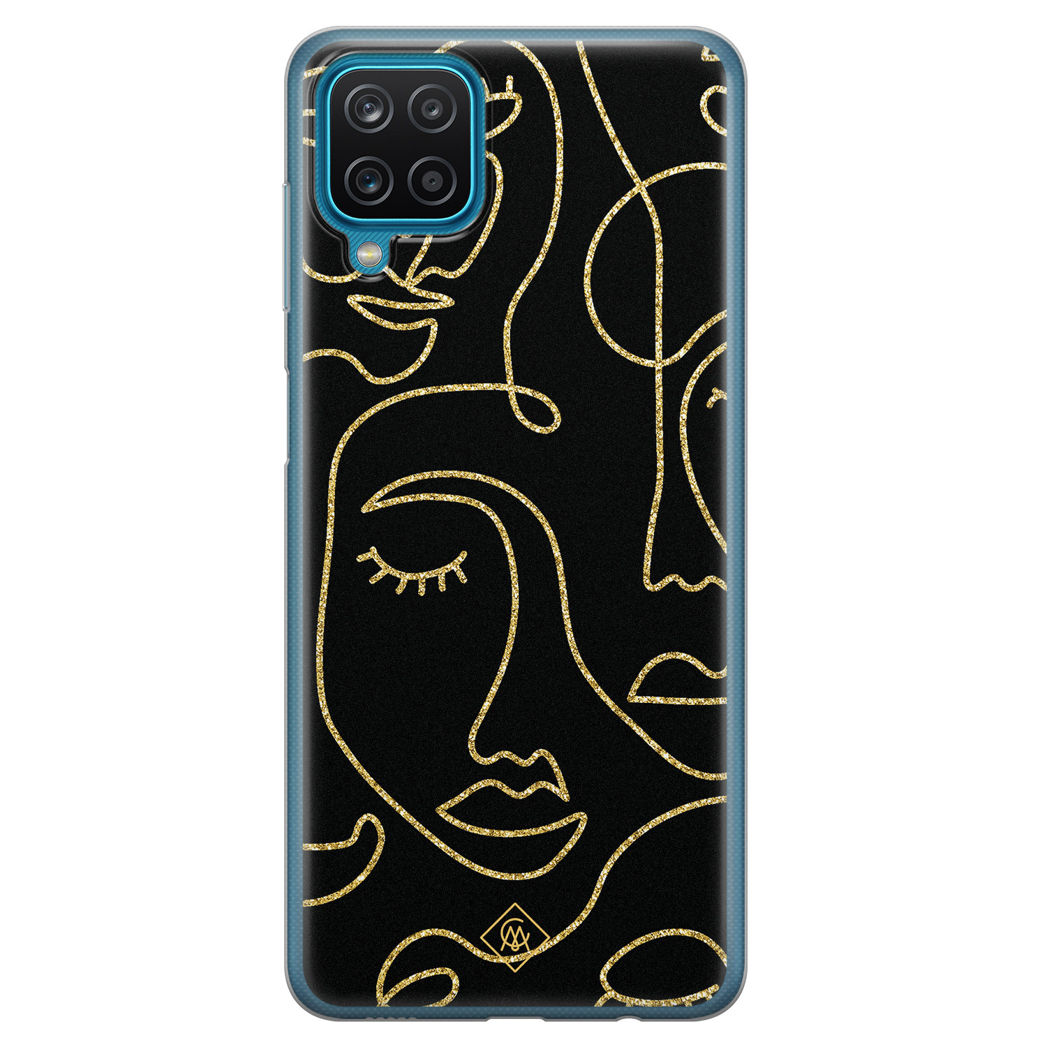 Samsung Galaxy A12 siliconen hoesje Abstract faces